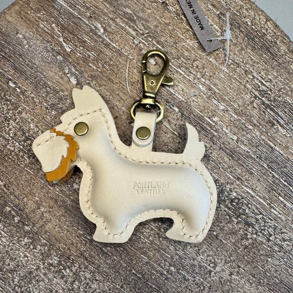 Portland Leather Dog Purse Charm FAST SHIP REMY Dog BONE DOG Keychain - Picture 5 of 5